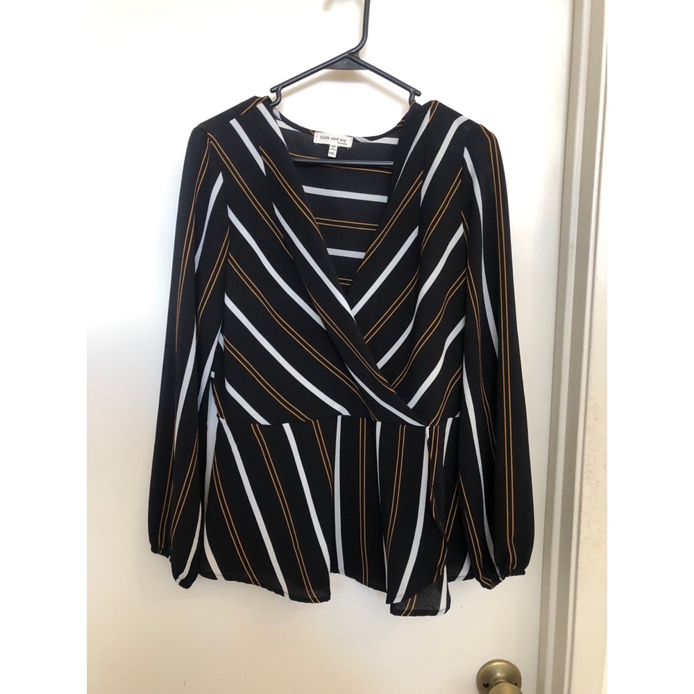 Wrap blouse/top - striped